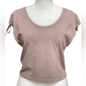 American Eagle Women's Dusty Mauve Scoop Neck Crop Top